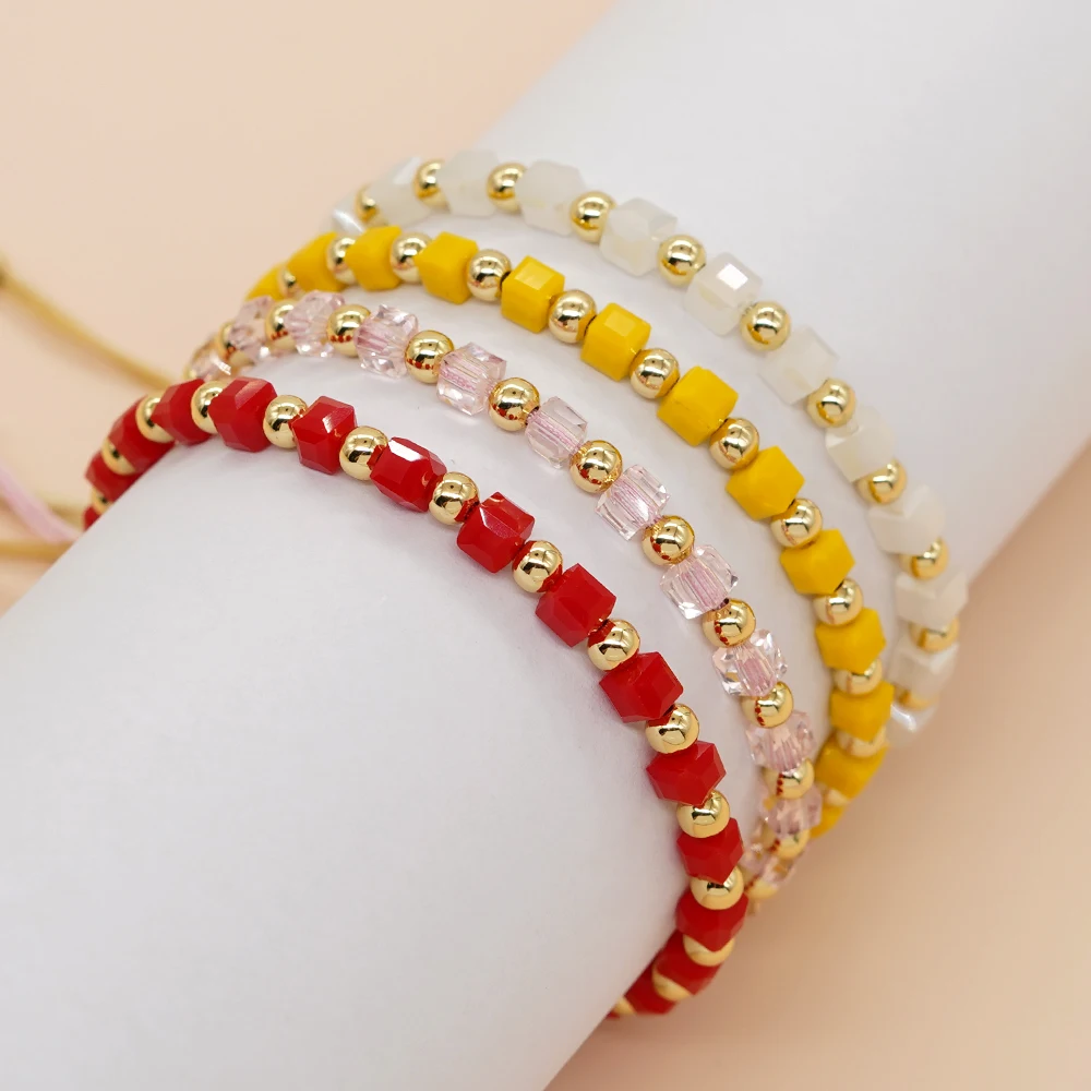 

Go2boho New In Summer Gold Plated Fashion Mixed color Crystal Bracelet For Women Jewelry Friendship String Jewelry