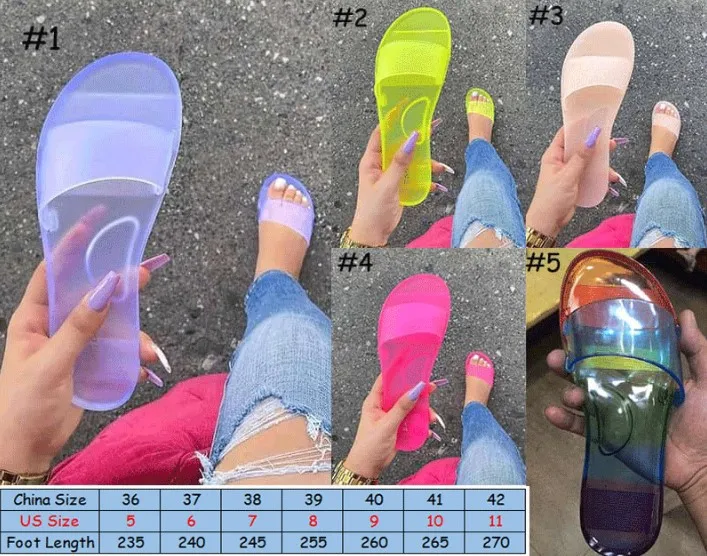 

new fashion Clear Jelly pvc Sandals Womens Luxury Designer Shoes Transparent Glossy Pool Slides Lady Rubber Slip On Sandals