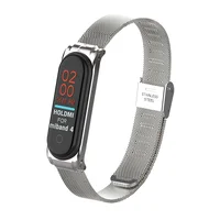

ODM Hold mi new arrival 43025 series silver stainless steel miband 4 watch band for xiaomi band 4