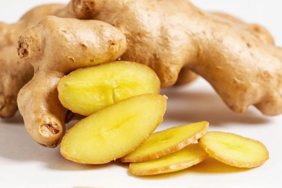 Close-up comparison of zerumbet ginger rhizome versus common ginger rhizome showing structural differences