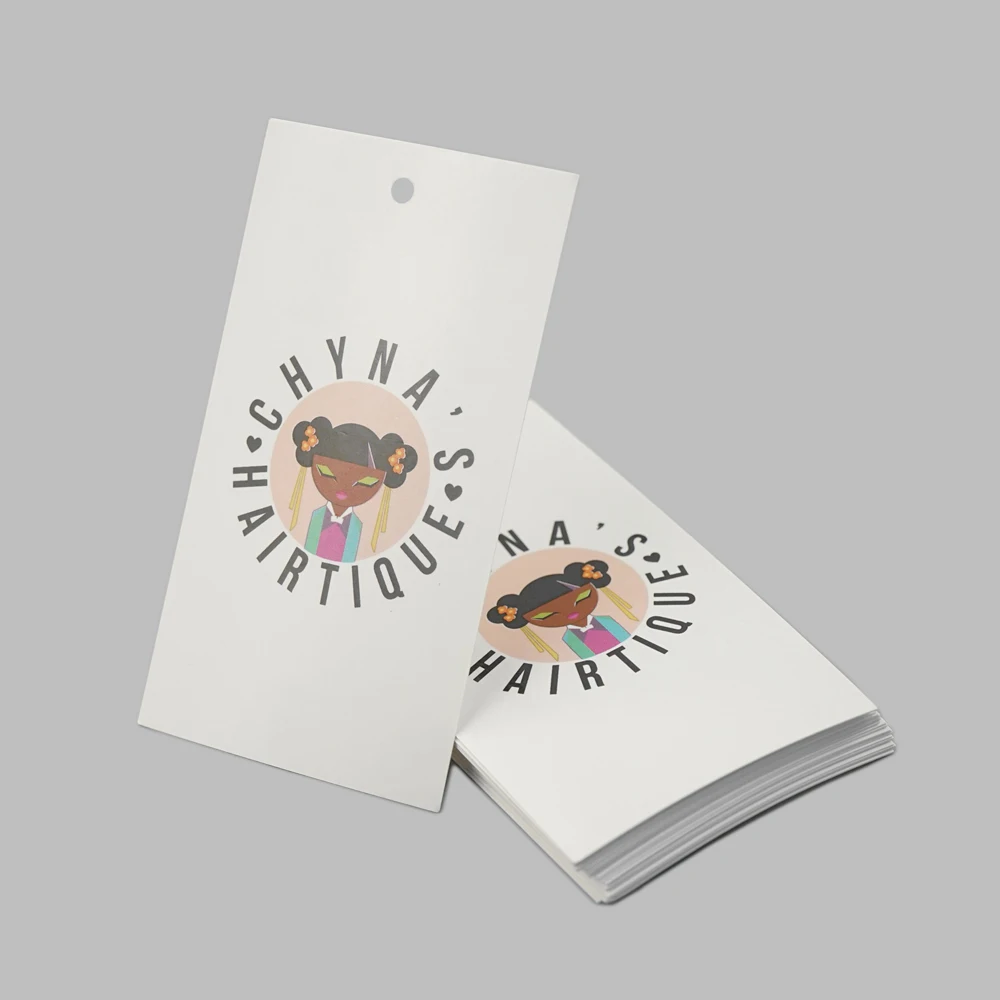 

Custom Logo Printed 92*56mm 300-400g clothing tag personalized design custom logo tags clothing hanging tags