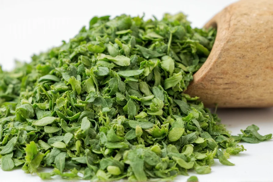 Comparison table of fresh and dehydrated parsley