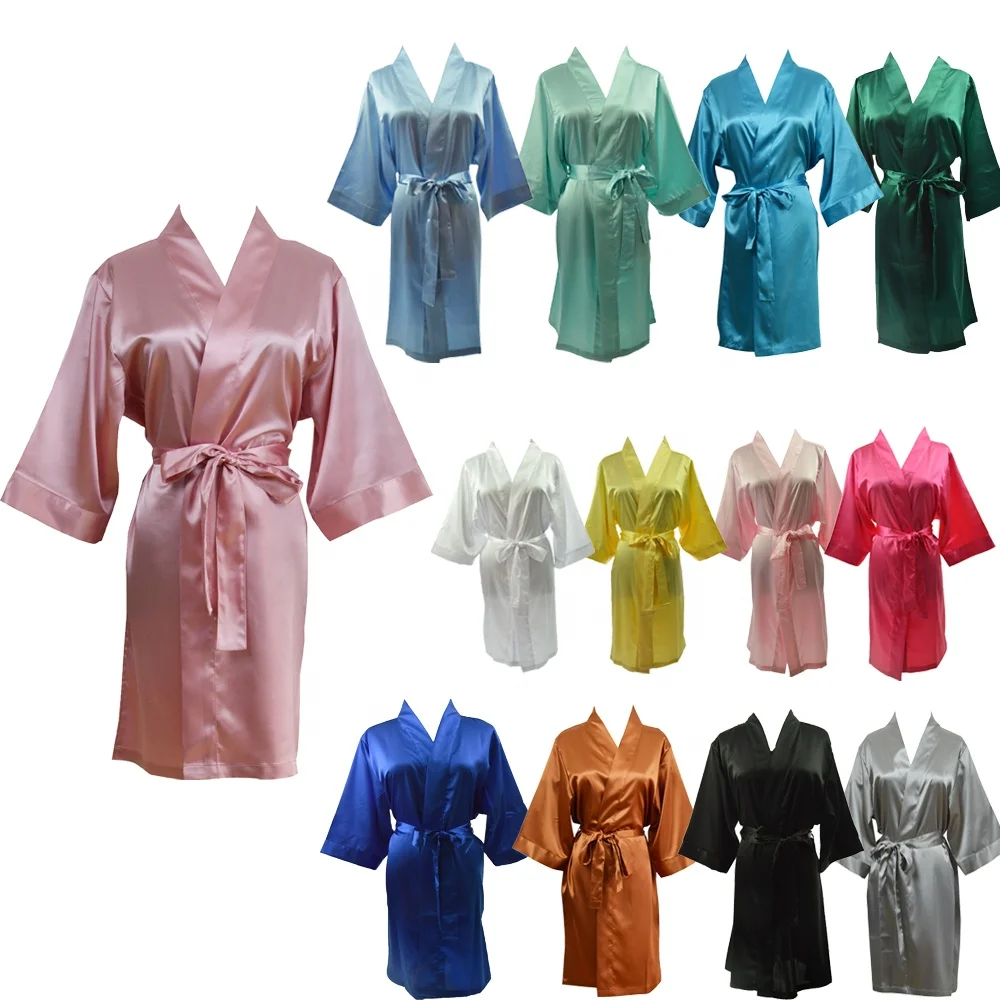 

RTS Women Bride Wedding Satin Kimono Silk Satin Robes 133 colors Bridesmaid birthday party, 133 colors provide, 55 colors stock