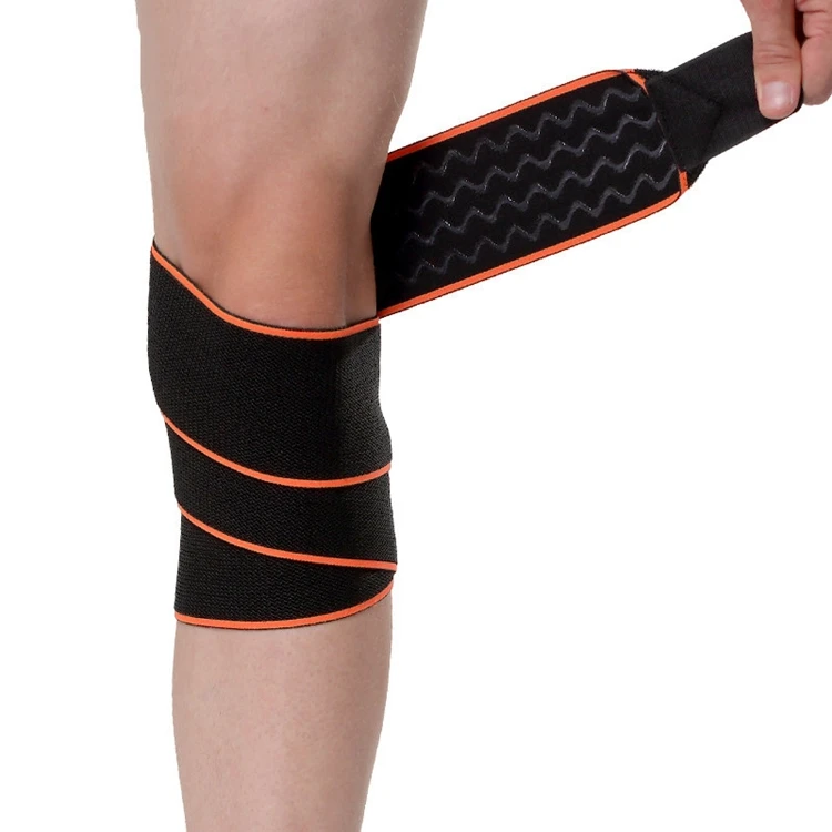 

hot sale high Elastic Bandage Leg Compression Calf Knee Support Strap Wraps Band Brace Sports, Blue, grey, orange