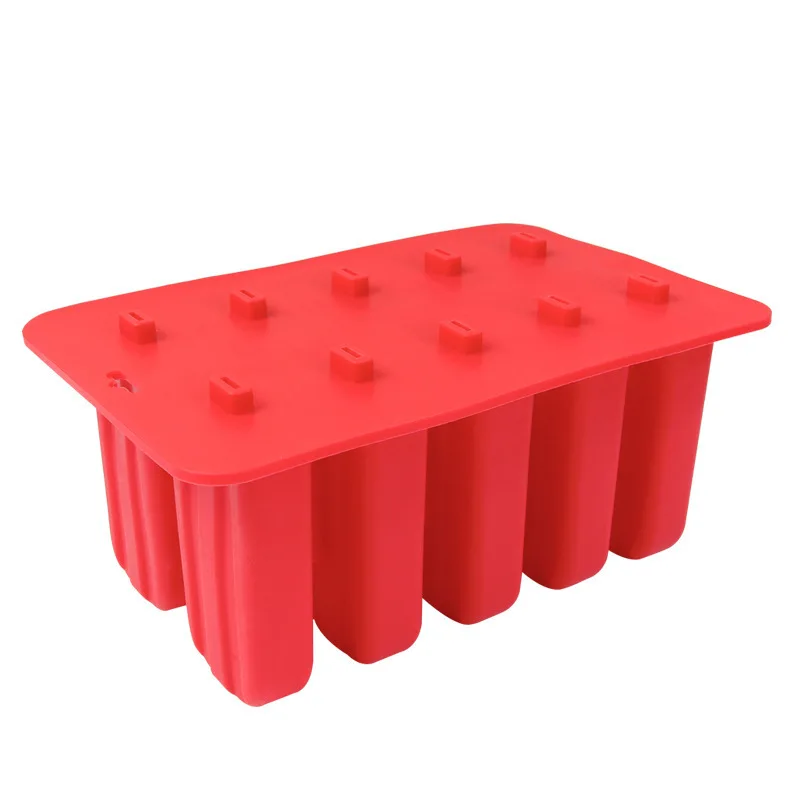 

China Manufacturer BPA Free Food Grade 10 Cavities ICE Pop Tray Popsicle Mold Silicone Ice Cream Mold