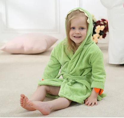 

Wholesale 100% cotton spa robes hooded bathrobe for kids, Any color