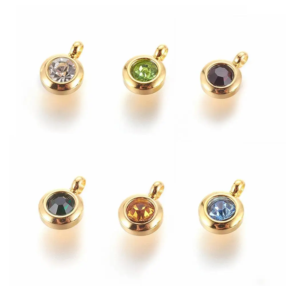 

PandaHall Mixed Color Flat Round 304 Stainless Steel Rhinestone Charms for Sale