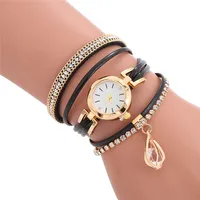 

3962 Fashionable Leather Set With Diamond Rounding Women's Fashion Watches In Stock Wholesale Women's Quartz Wristwatch