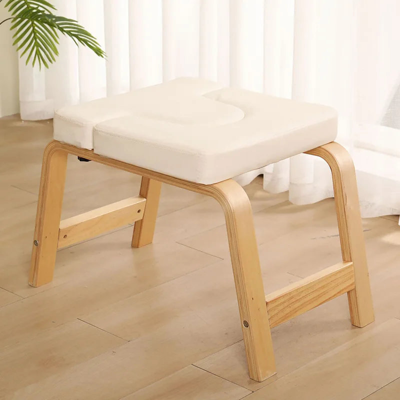 

Yoga Inversion Bench Headstand Prop Upside Down Chair, Wooden color