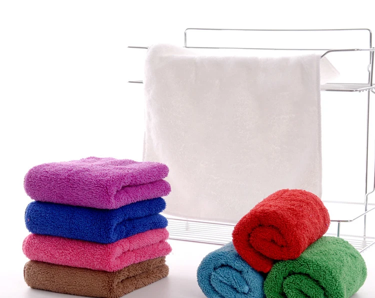 

mumsbest body clean skin face towels microfiber kitchen glass cleaning cloth towel, Solid color