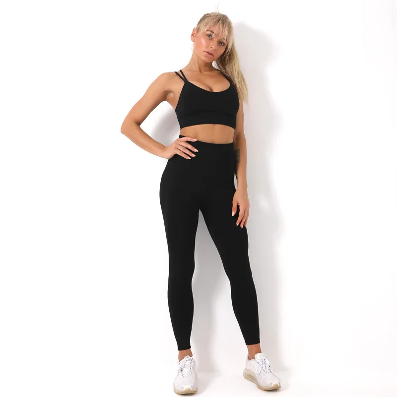 

Customized Design Yoga Suit Sport Beautiful Back Hollow Design Bra And Yoga Leggings Pants Yoga Set