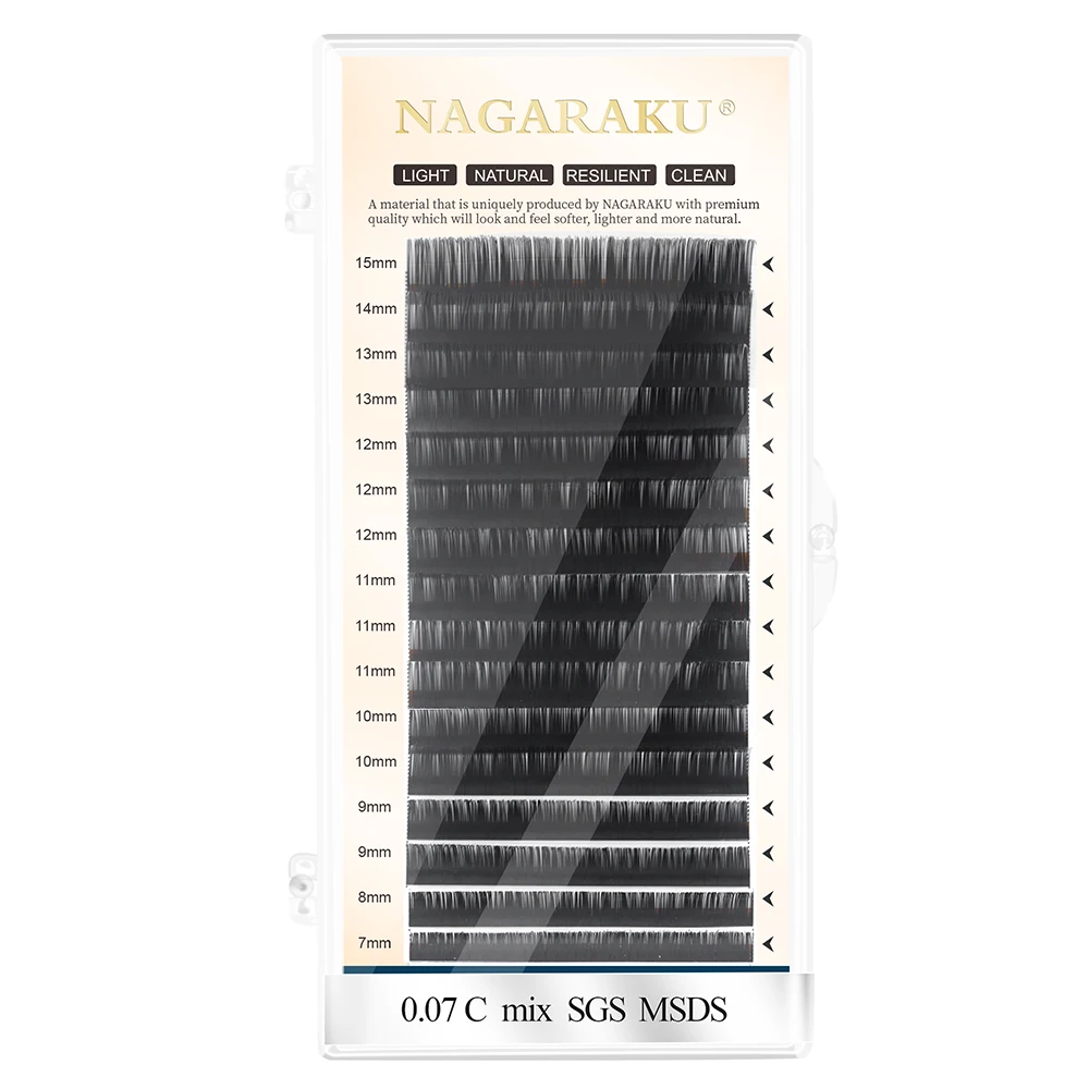 

NAGARAKU Individual Classical Eyelash Makeup Manual Fans-making Lashes Matte Black High Quality Soft Natural Eyelash Extension, Dark black