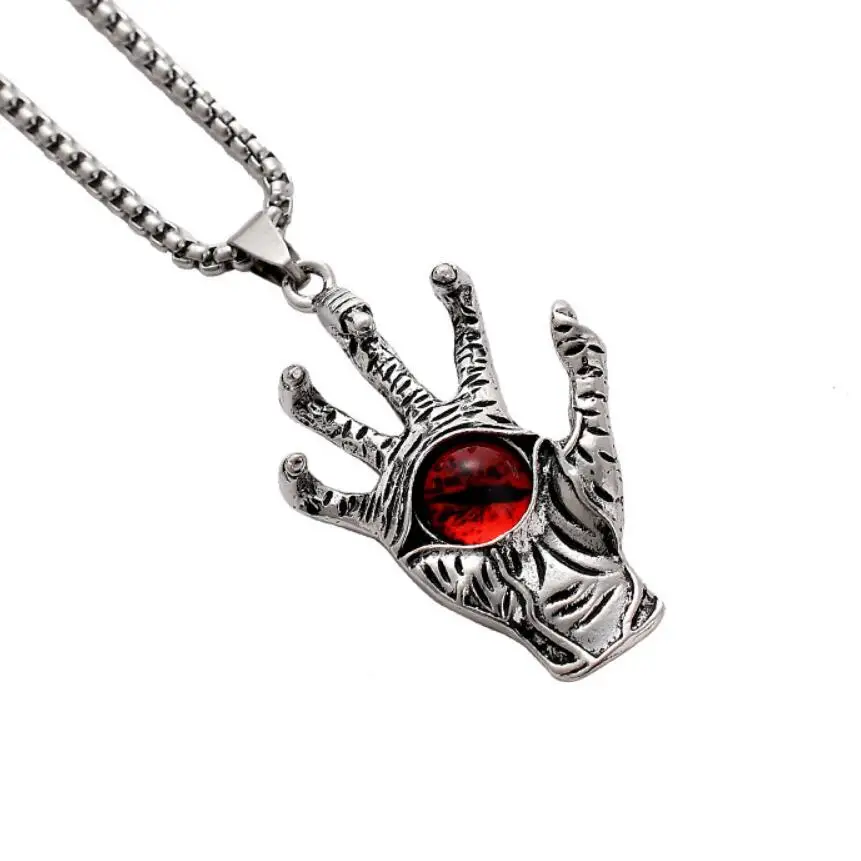

Domineering Gothic Stainless Steel Devil's Claw Pendant Necklace Fashion Demon Eye Necklace for Men Women Party Jewelry, Four color