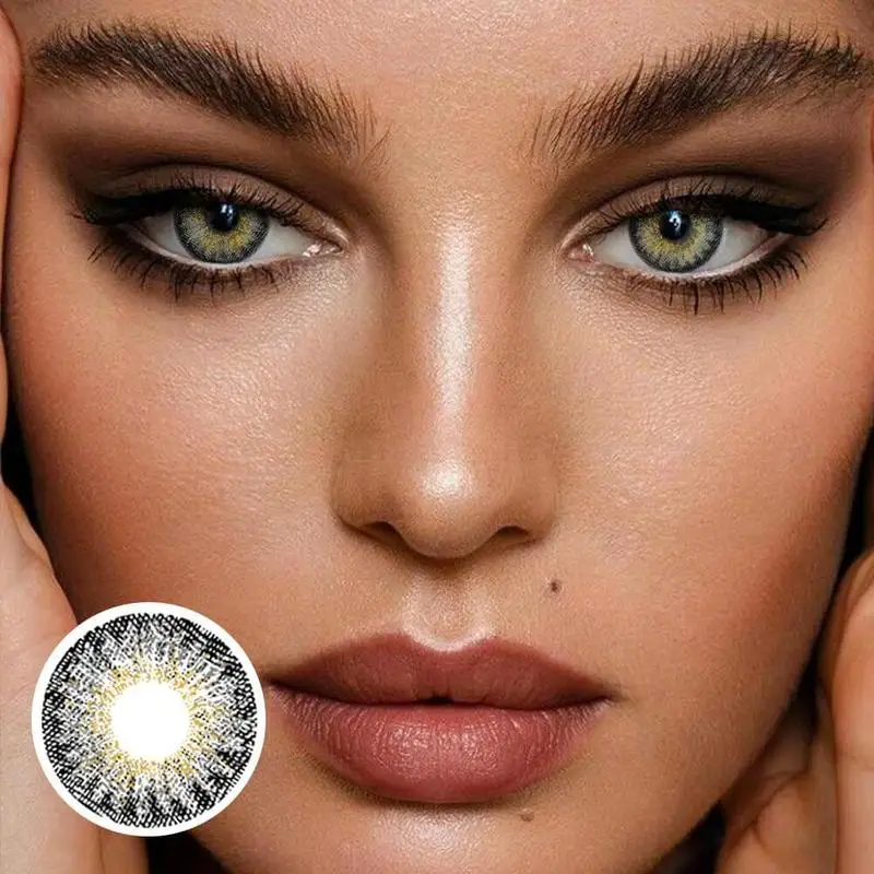 

new arrival 3 tone forest ember gray colored contact lens contact lenses hot selling cosmetic circle soft lens size 14.5 mm