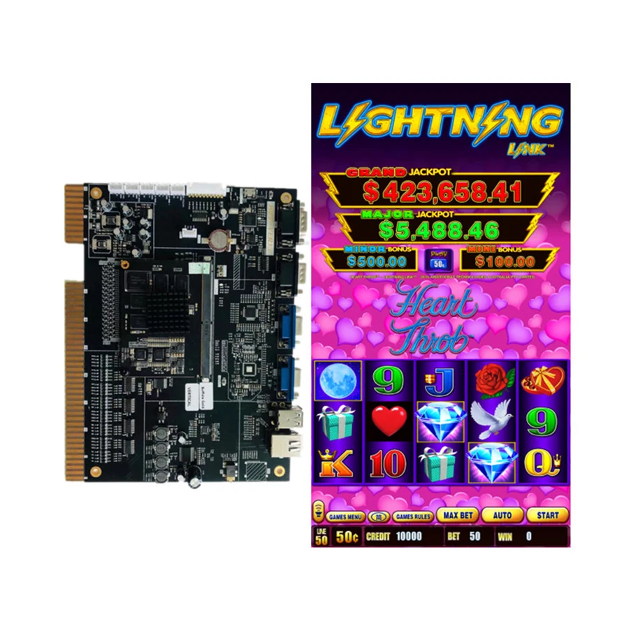 

BEST Price HEART THROB Casino Slot Machine Lightning Link Video Gambling Slot Machine Game Board