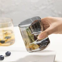 

Creative Colorful Round Glass Water Cups with Same Paragraph Transparent Whiskey Color Light Glass Cold Drink Juice Cup Beer Mug