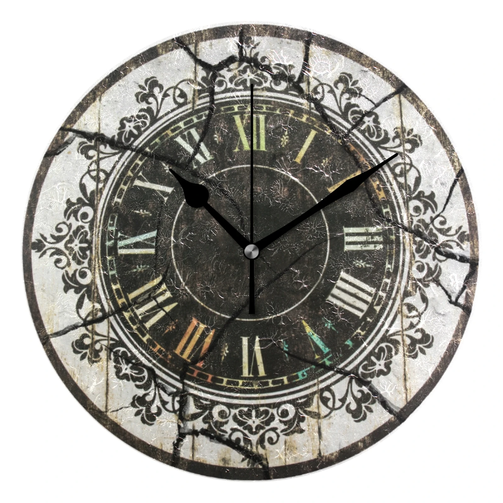 

Top quality customs printing fashion wall cloack Decorative Round Vintage Wall Clock promotion sales, Customized color