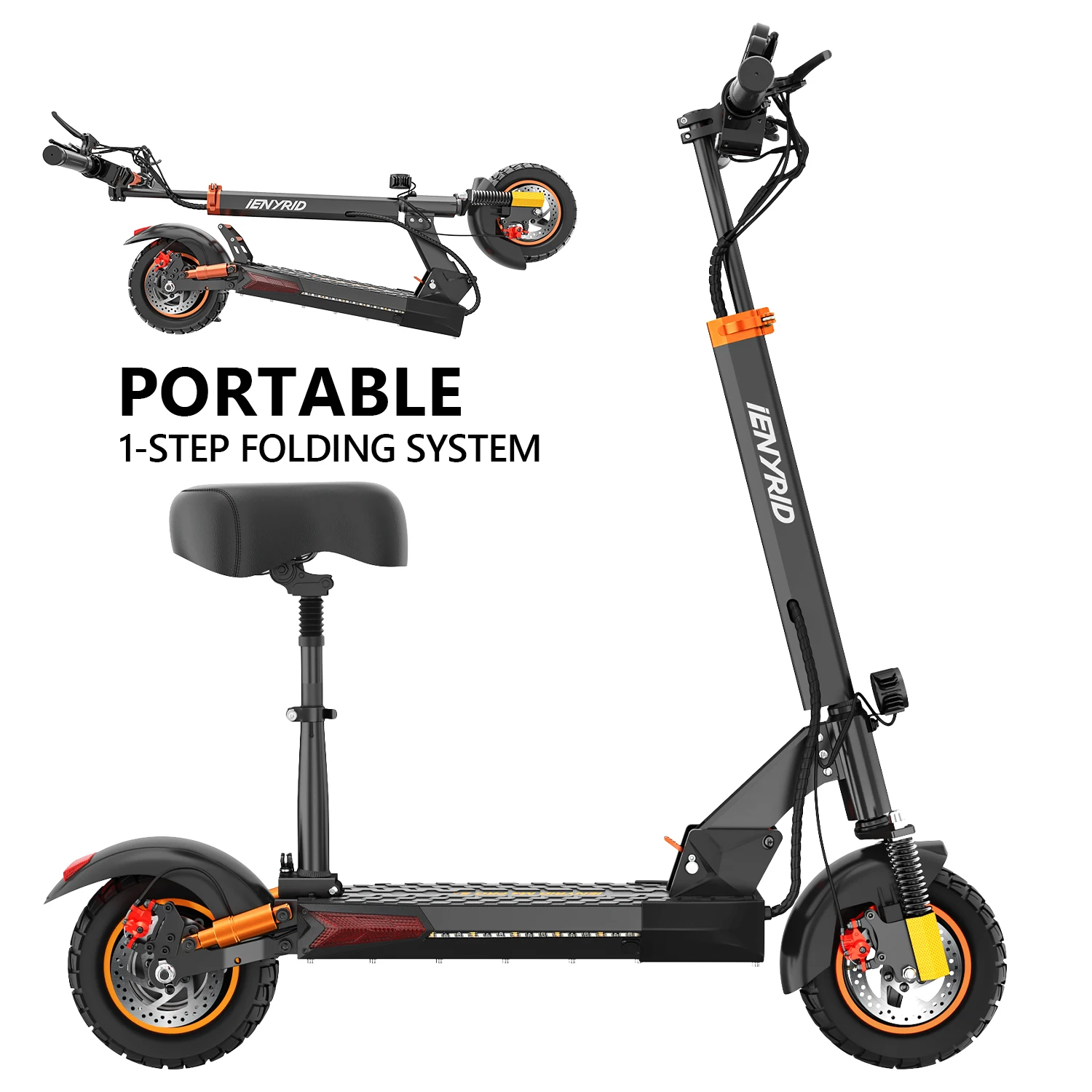 

US UK Stock iENYRID M4 PRO S+ 16AH Electric Scooter 10" Off-road Tires 800W Motor Folding Scooter e scooter Kugoo iE M4 PRO