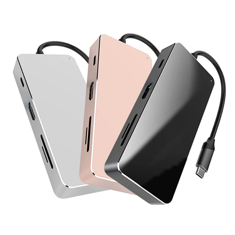 

Multi-function Converter 7Port TF SD Card Reader Type C 3.1 PD Fast Charge Usb Hub For iMac, Black, rose gold, silver