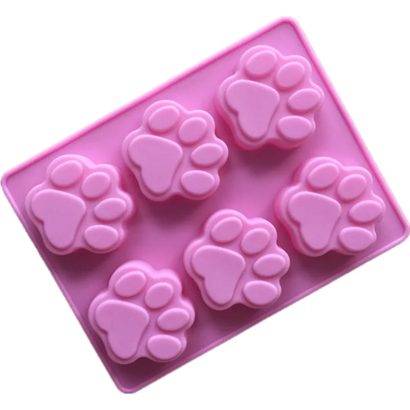 

Puppy Footprint Silicone Cake Mould 6 cold soap molds with cat's claw handmade soap molds Baking tools
