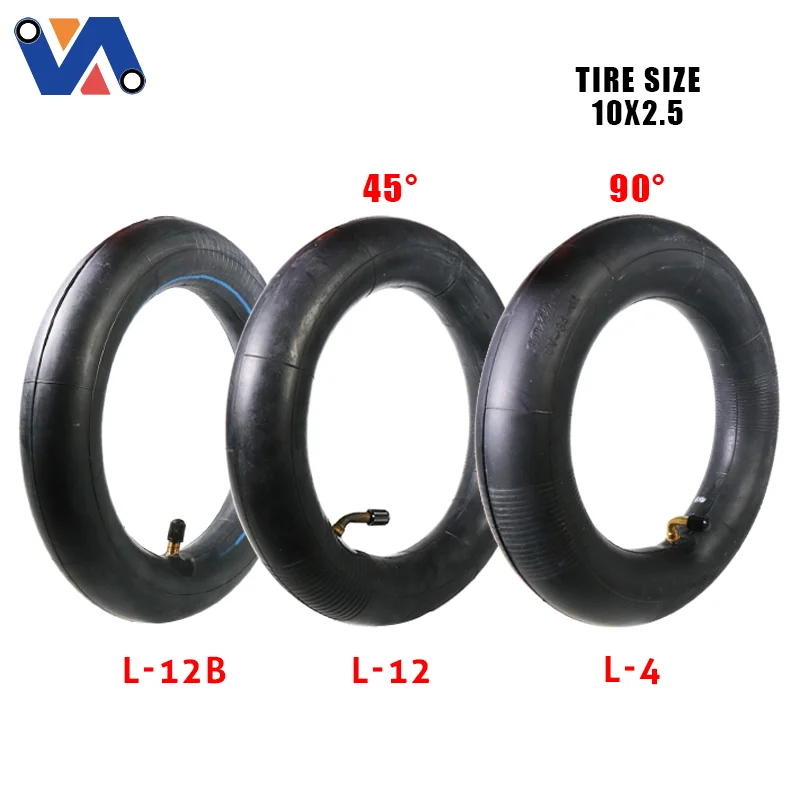 

New Image 10 Inch 10x2.50 Inner Tube With Bent 45 Degree Valve 90 Degree Valve For Electric Scooter Inflated Spare Tire Wheels