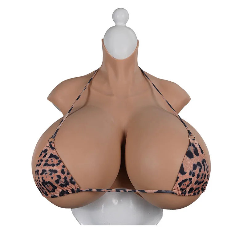 

URCHOICE Super Huge Z Cup fake boob High Collar Elastic Realistic silicone Artificial Breast Form For Drag Queen Crossdresser