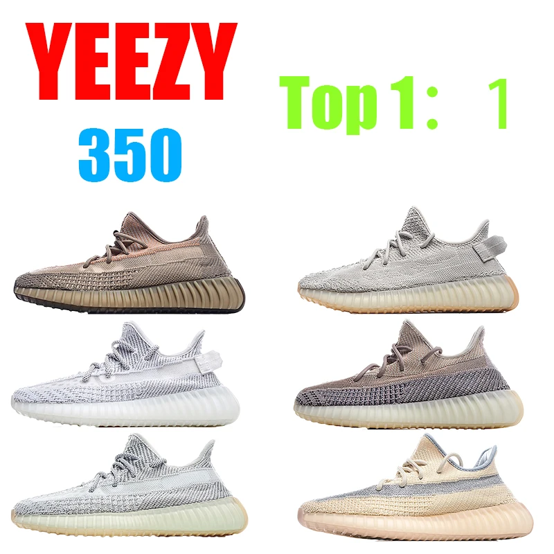 

2021 high quality woven upper yeezy reflective and breathable sneakers yeezy 350 v2 running men's and women's casual shoes, Black