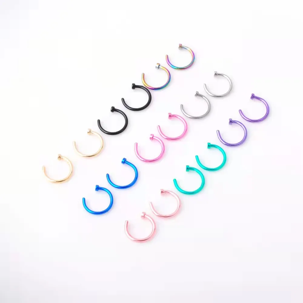 

Factory nose ring hypoallergenic non-porous nasolabial nail cross-border stainless steel C-shaped nose piercing jewelry