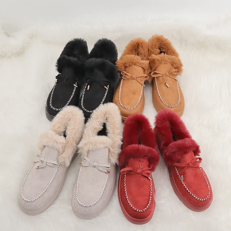 

2021 Factory warm ladies Outdoor women winter designer short Loafer shoes Loafer women Wholesale Moccasins Ankle fur Boots, 9 colors