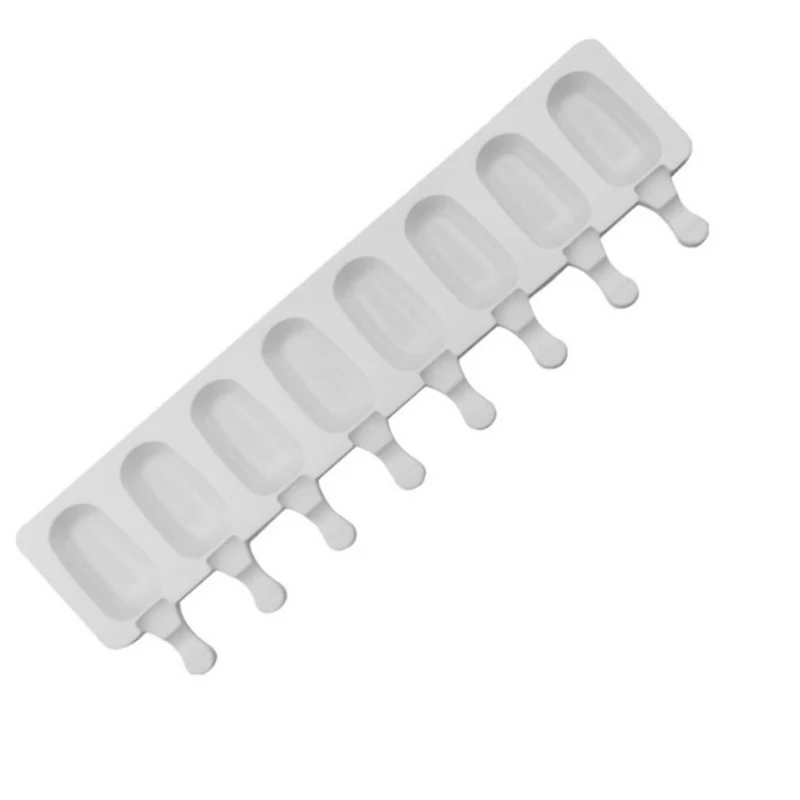 

8 Cavity 3D Creative Homemade Silicone Ice Cream Mold For Kitchenware, Clear