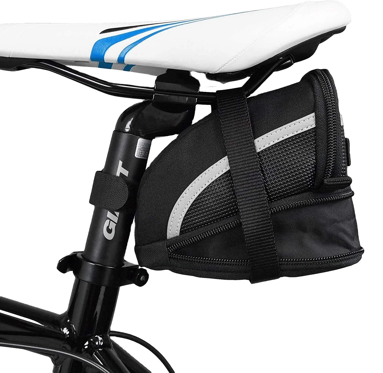 

RTS Bicycle Strap-On Bike Under Seat Pack Bicycle Bags Bike Saddle Bag, Black/colorful