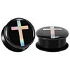 Ear Piercing Plugs - Black Acrylic Stash Screw Fit Plug Ear Tunnels Expansion