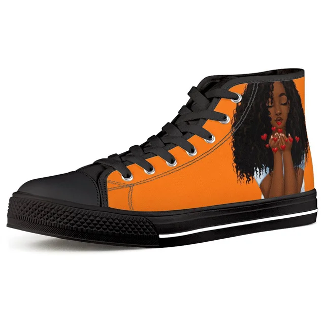

Women's Vulcanized Shoes Black Girls African Ladies Lace-up Mesh Shoes for Teenager Canvas Shoes Sneakers customized, Customized color