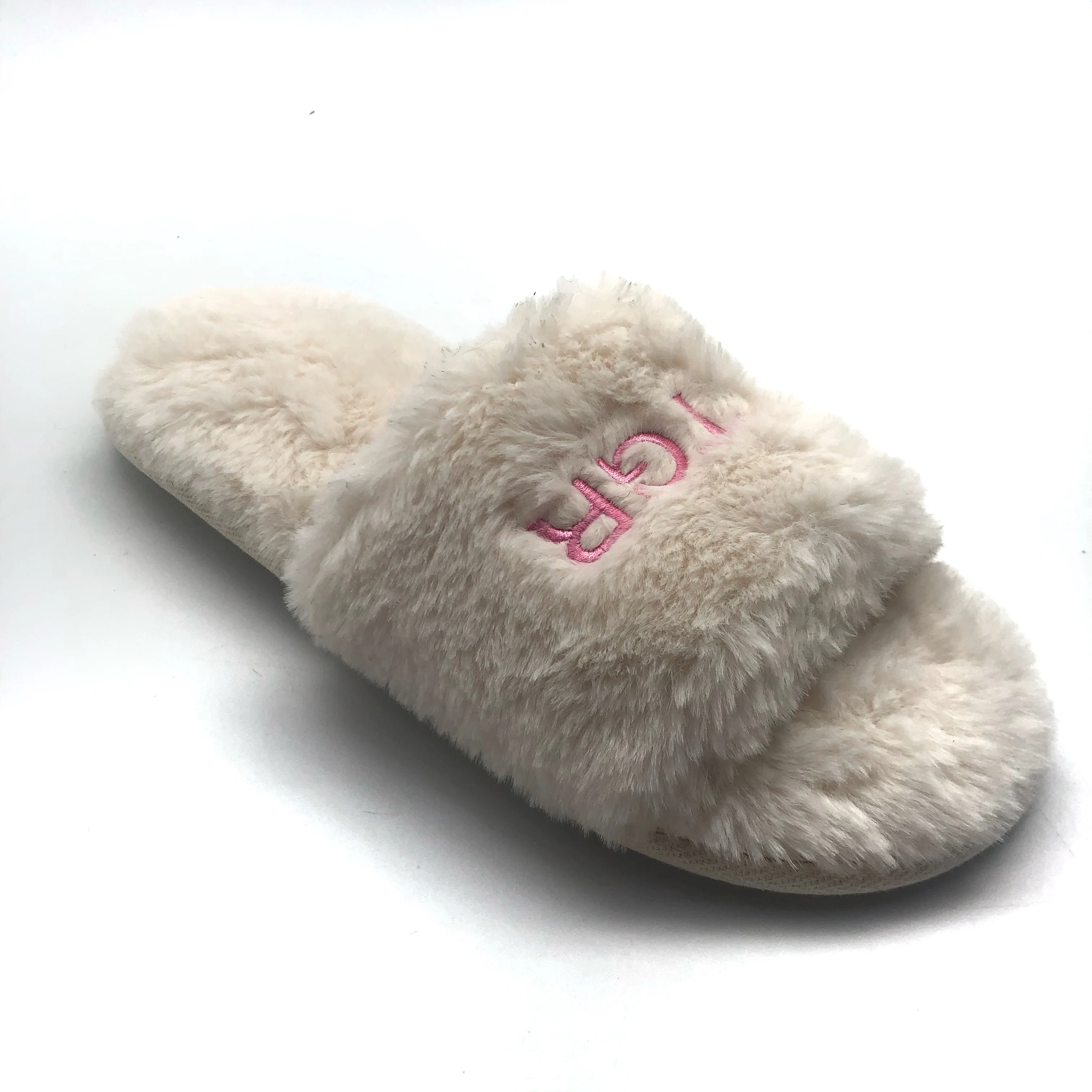 

Warm Faux Fur Pink Fluffy Winter Plush Fuzzy Indoor Home Slippers for Women, Many colors
