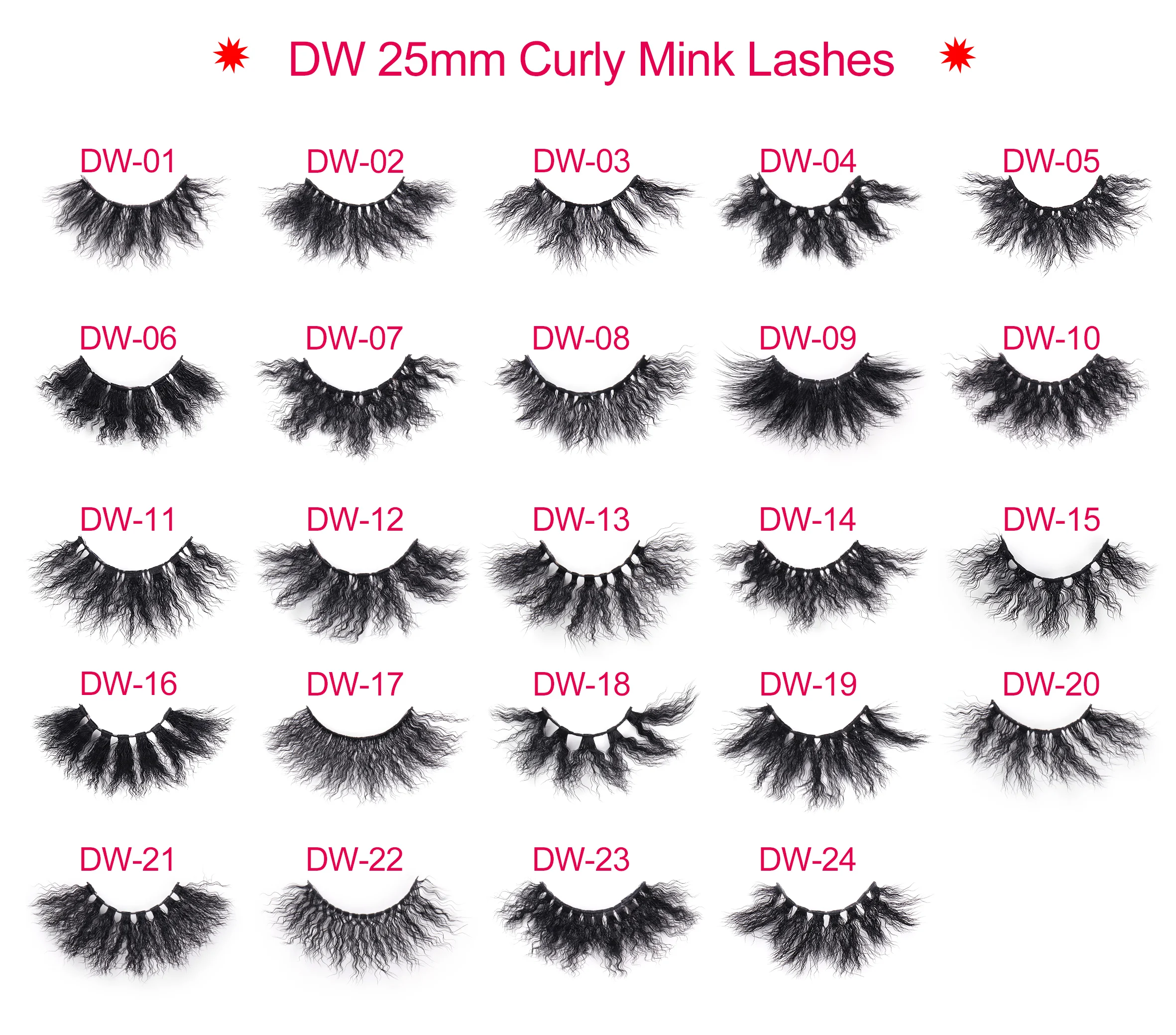 

2021 new curly black 25mm 3d Mink lashes