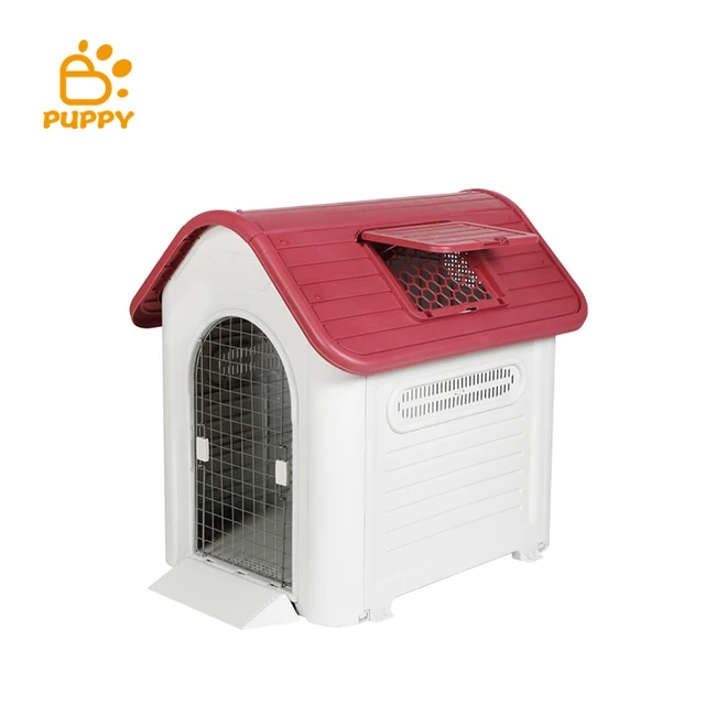 

All sizes Indoor Outdoor Plastic Blue Dog House Small And Medium Pet All Weather Doghouse Puppy Shelter, Blue, green, grey, red