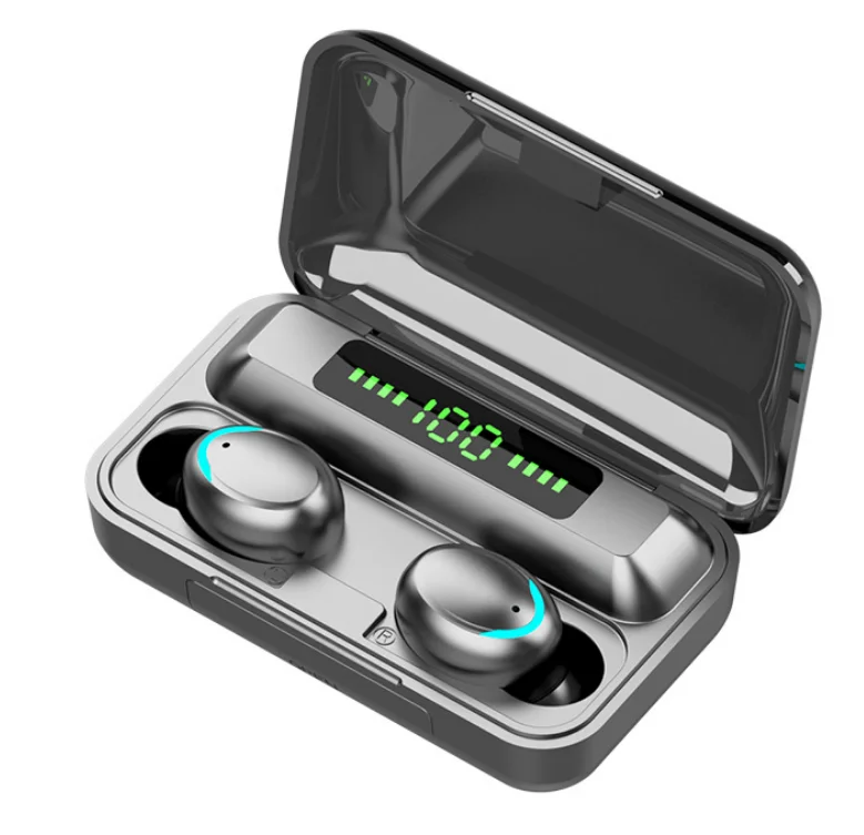 

Hot Selling Noise Cancelling Sport BT 5.0 Wireless Earbuds With Power Bank Battery Display TWS F9
