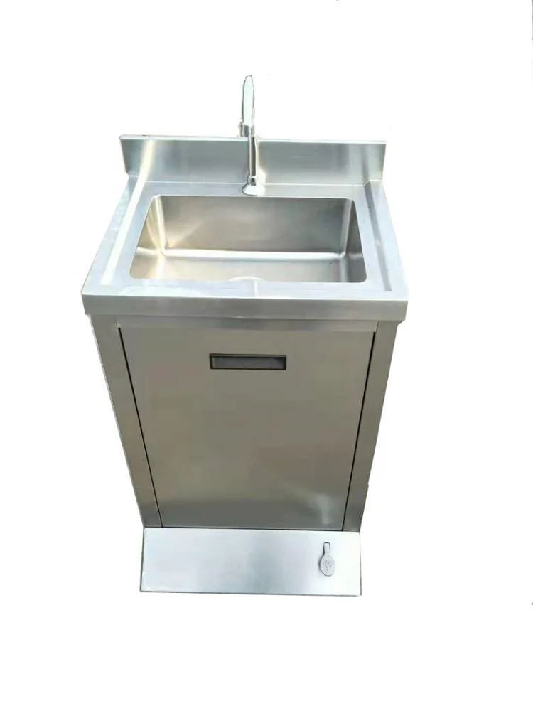 Hospital Foot Pedal Operated Hand Washing Sink Commercial Stainless