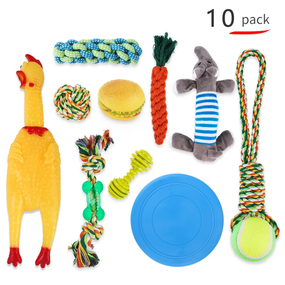 

Custom Pet Dog Chew Toy Set for Little Pet Shop 7 8 10 Pack Plush Rope Dog Toy Set, 10/8/7 pack in bag