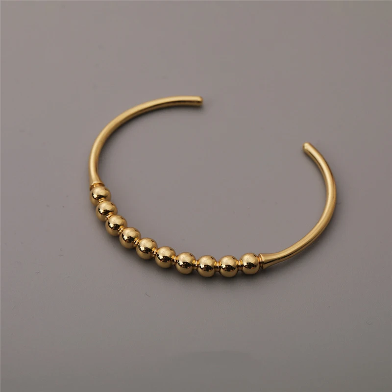 

High Quality Dubai Gold Bangles Bracelets 18k Gold Plated  Bead Gold Plated Ball Hand Beads Bracelet