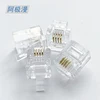 Crystal Waterproof 6P4C Telphone Connector RJ11 Modular Plug Network Cable Line Terminal