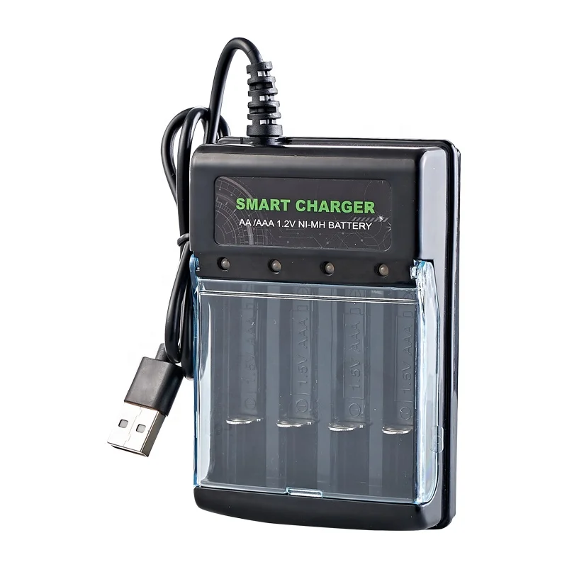 

Smart USB Cable Charger New Arrival Black for Bmax Brand 4 slots 1.2V Nimh Battery Charger AA AAA AAAA