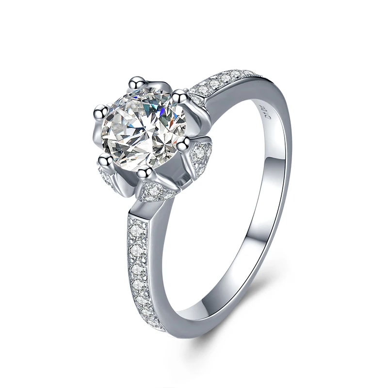 

Manufacturer Direct Sale Flower Shape Sterling Silver 925 Wedding Rings Mens Women Ring