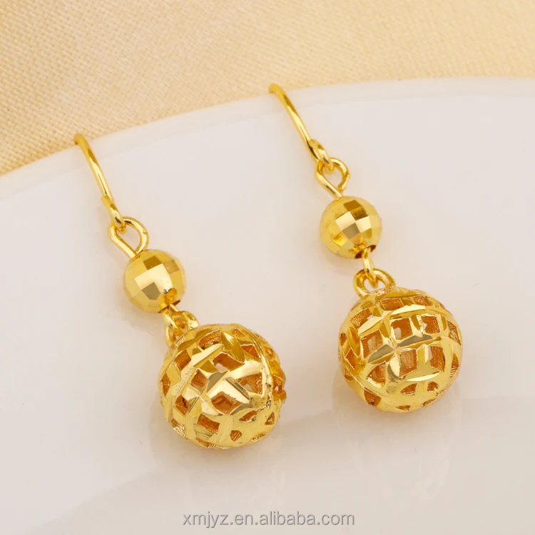 

Factory Direct Gold-Plated 18K Hollow Ball Earrings Korean Style Simple And Personalized Jewelry Women Earrings Wholesale
