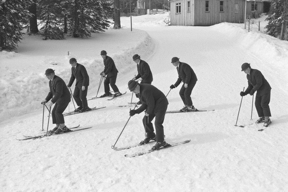 who invented skiing