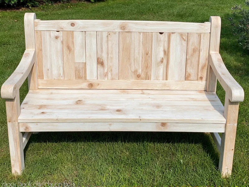 Intermediate DIY garden bench built with reclaimed wood from Home Depot