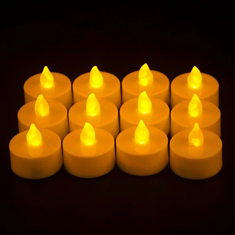 

LED Tea Light Candles Realistic Battery-Powered Flameless Candles CR2032 batteries Last 120 hours Wedding Birthday Party