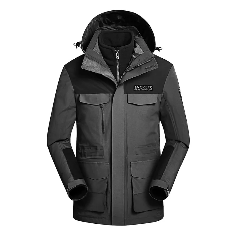 
Couple outdoor jacket coat women three-in-one custom two-piece windproof waterproof and warm ski suit 