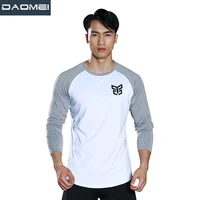 

Custom LOGO Men's Long Sleeve Fitted T-shirt Elongated Gym Muscle Fit T Shirt Manufacturer Wholesale