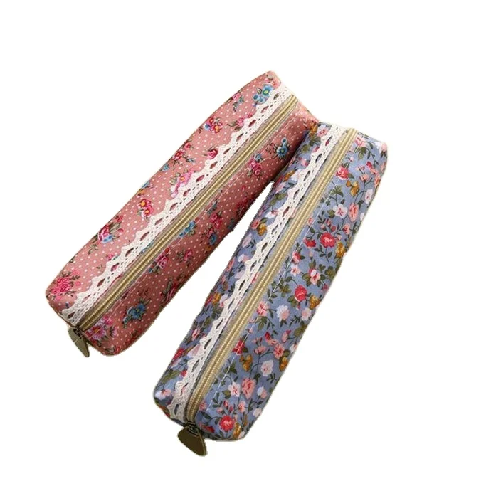 Floral Design Multi Cute Novelty School Office Pencil Case Pen Bag Fabric Students Gifts Zhejiang Wholesale
